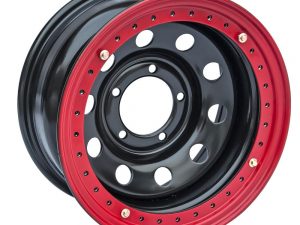 Диск усиленный УАЗ ORW штампованный стальной черный 5x139,7 10xR15 d110 ET-44 с бедлоком (красный). Артикул:1510-53910BL-44 BD-R