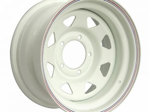 Диск усиленный ORW УАЗ стальной штампованный белый 5x139,7 7xR15 d110 ET+25 (треуг. мелкий). Артикул:1570-53910WH+25A17