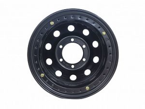 Диск усиленный стальной черный 6x139,7 8xR16 d110 ET-19 с двойным бедлоком (красный)