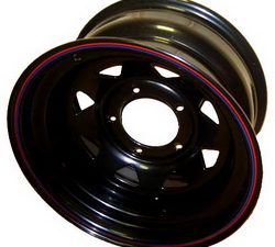 Диск усиленный ORW УАЗ стальной штампованный черный 5x139,7 7xR15 d110 ET+10 (треуг. мелкий). Артикул:1570-53910BL+10A17