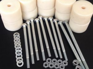 Боди лифт комплект 80 мм УАЗ-452 капролон (d=60 мм) с крепежом (8 болтов М10х160 + 2 болта М12х200). Артикул: 558