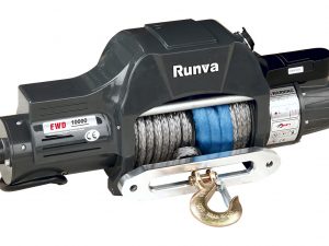 Лебёдка электрическая автомобильная двухскоростная 12V Runva 10000 lbs (синтетический трос). Артикул: EWD10000PROSR
