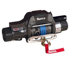Лебёдка электрическая автомобильная двухскоростная 12V Runva 12000 lbs 5443 кг (синтетический трос). Артикул: EWD12000PROSR
