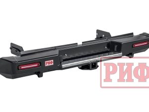 Бампер РИФ силовой задний Mitsubishi L200 2019-2022 с квадратом под фаркоп и фонарями. Артикул: RIF005-21150