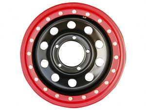 Диск усиленный УАЗ ORW штампованный стальной черный 5x139,7 8xR16 d110 ET-19 с псевдо бедлоком (красный). Артикул:BD1680-53910BL-19-R