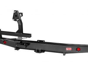 Бампер РИФ задний УАЗ Буханка с квадратом под фаркоп, калиткой (слева) и фонарями, лифт 65 мм. Артикул: RIF452-22125-L