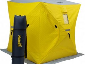 Палатка зимняя HELIOS утепленная Куб 1,8х1,8 (желтый/серый)