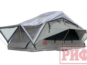 Палатка на крышу автомобиля РИФ Soft RT02-120 PRO, тент серый, 120х(240+70)х115 см