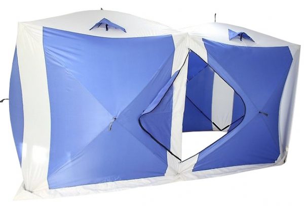 Палатка для зимней рыбалки TRAVELTOP двойная (200x400x215 см) Синяя