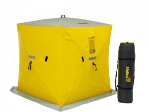 Палатка зимняя HELIOS утепленная Куб 1,5х1,5 (желтый/серый)