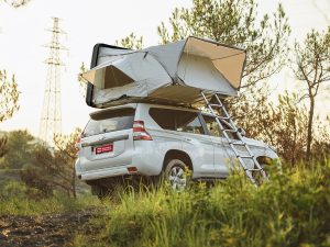 Палатка на крышу автомобиля РИФ Hard RT03-165, корпус черный, тент серый