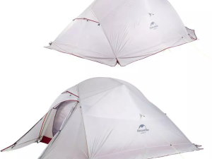 Палатка туристическая Naturehike Cloud Up Si 3-местная, алюминиевый каркас, снежная юбка, сверхлегкая, серо-красная