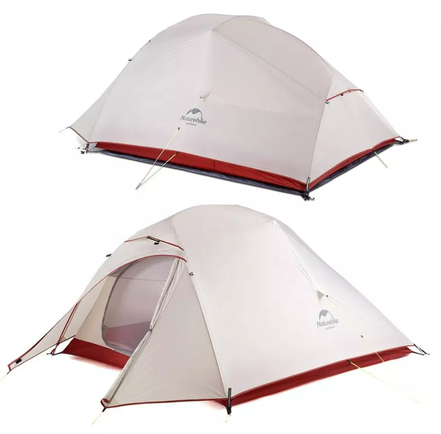 Палатка туристическая Naturehike Cloud Up Si 3-местная, алюминиевый каркас, сверхлегкая, серо-красная