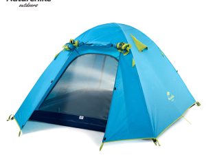Палатка туристическая Naturehike P-Series 2-местная, алюминиевый каркас, голубая