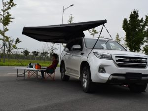 Маркиза автомобильная РИФ веерная, безопорная 2,3х2 м (правая), увеличенная, серая. Артикул: RIFAV042023822