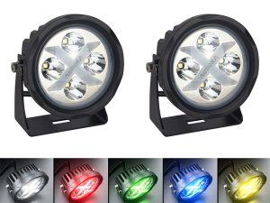 Купить дополнительные Светодиодные фары дальнего света AURORA 102 мм 40W с RGB подсветкой (комплект 2 шт). Артикул: ALO-R4T3-PQ