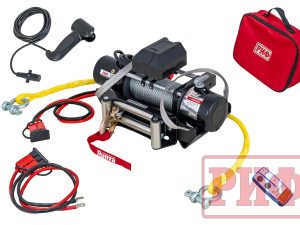 Лебёдка переносная РИФ 12000 c квадратом для фаркопа, стальной трос (облегченная). Артикул: EWD12000F-KIT3