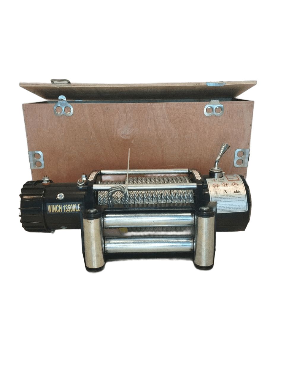 Электрическая автомобильная лебедка со стальным тросом 12V Electric Winch с упаковкой